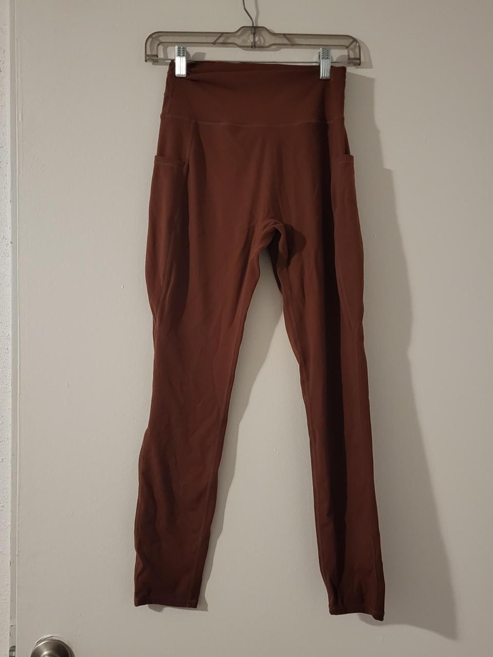 Rust Brown Leggings with Side Pockets